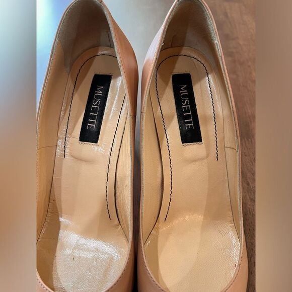 Nude Leather Stiletto Pumps, 3" Heel, Pointed Toe, EU 38 / US 7.5, Workwear - Picture 5 of 7